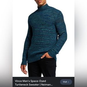 Vince space dye turtle neck wool alpaca sweater.